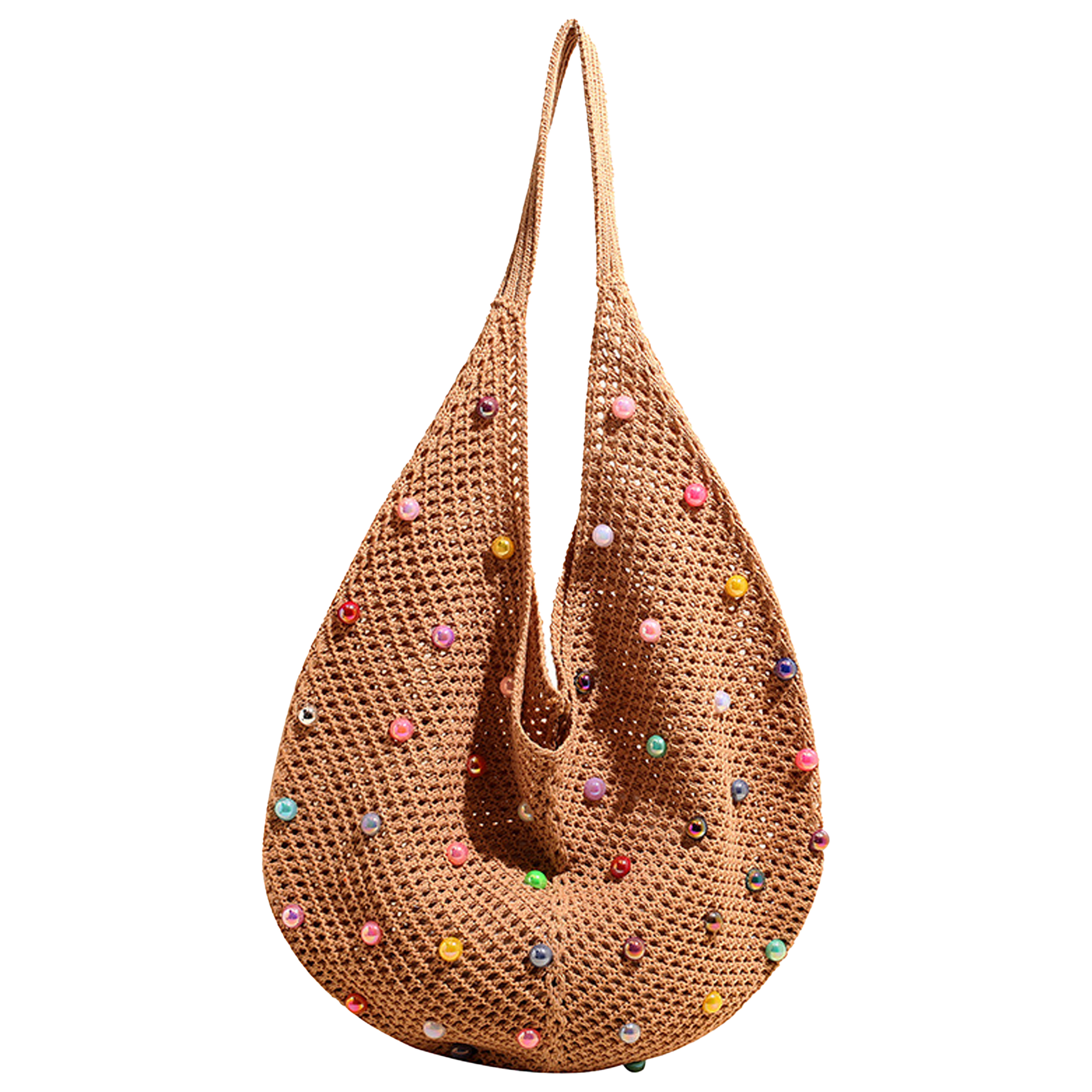 Knit Large Capacity Color Hollowed Out Beach Bag 7