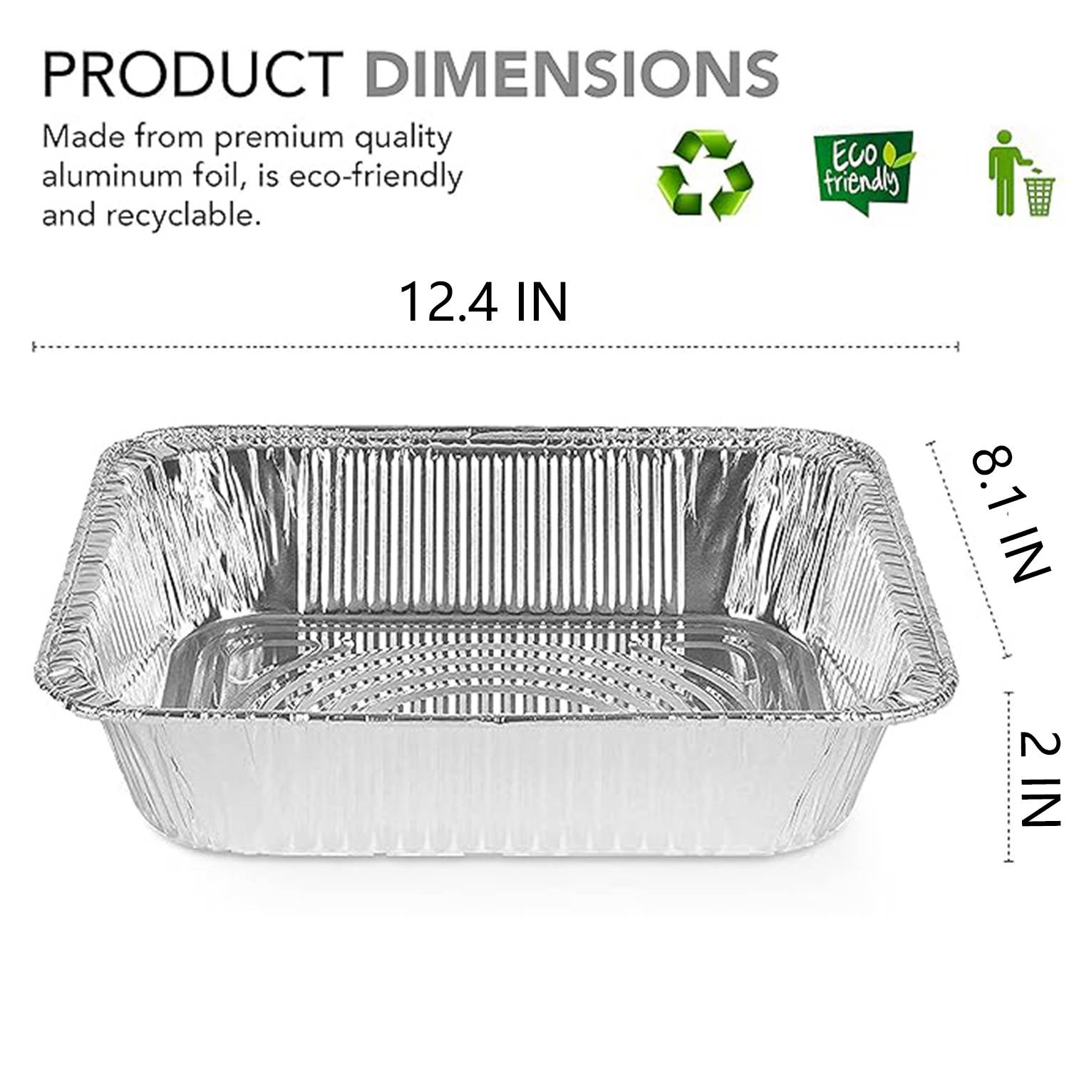 30 Picece 12×8 IN Disposable Foil Aluminum Pans 2