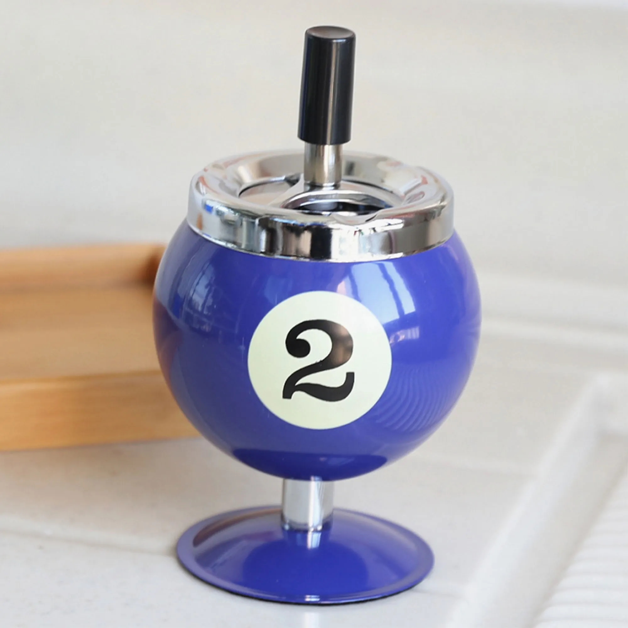 Billiard Theme Metal Ashtray With Anti Fly Ash Design 6
