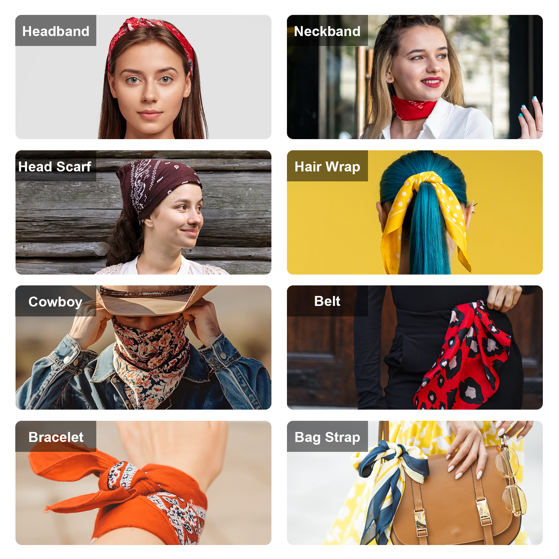 100% Cotton Square Bandanna (22x22 Inch) 20