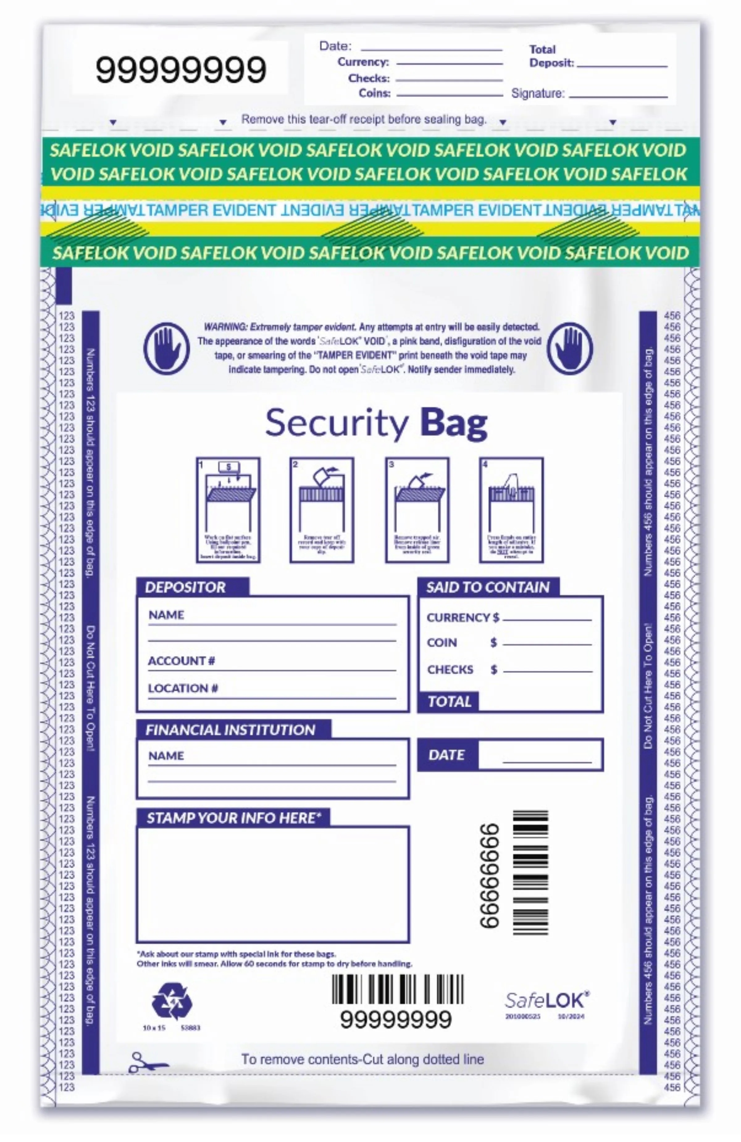 Deposit Bags, Single Pocket, Opaque 2