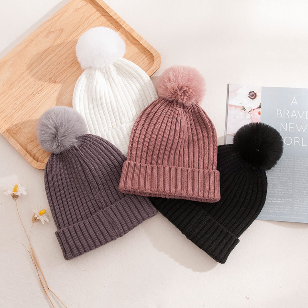 Baby Knit Pom Beanie With Cuff 3