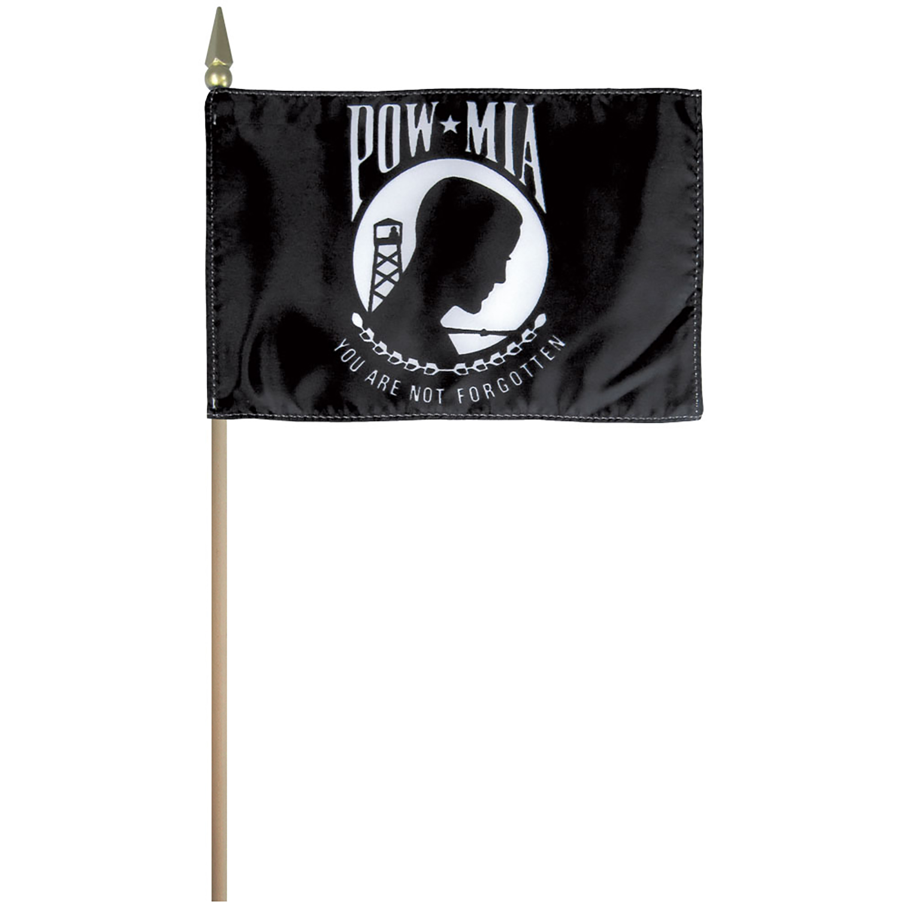 4'' x 6" POW-MIA Mounted Cotton Flag 1