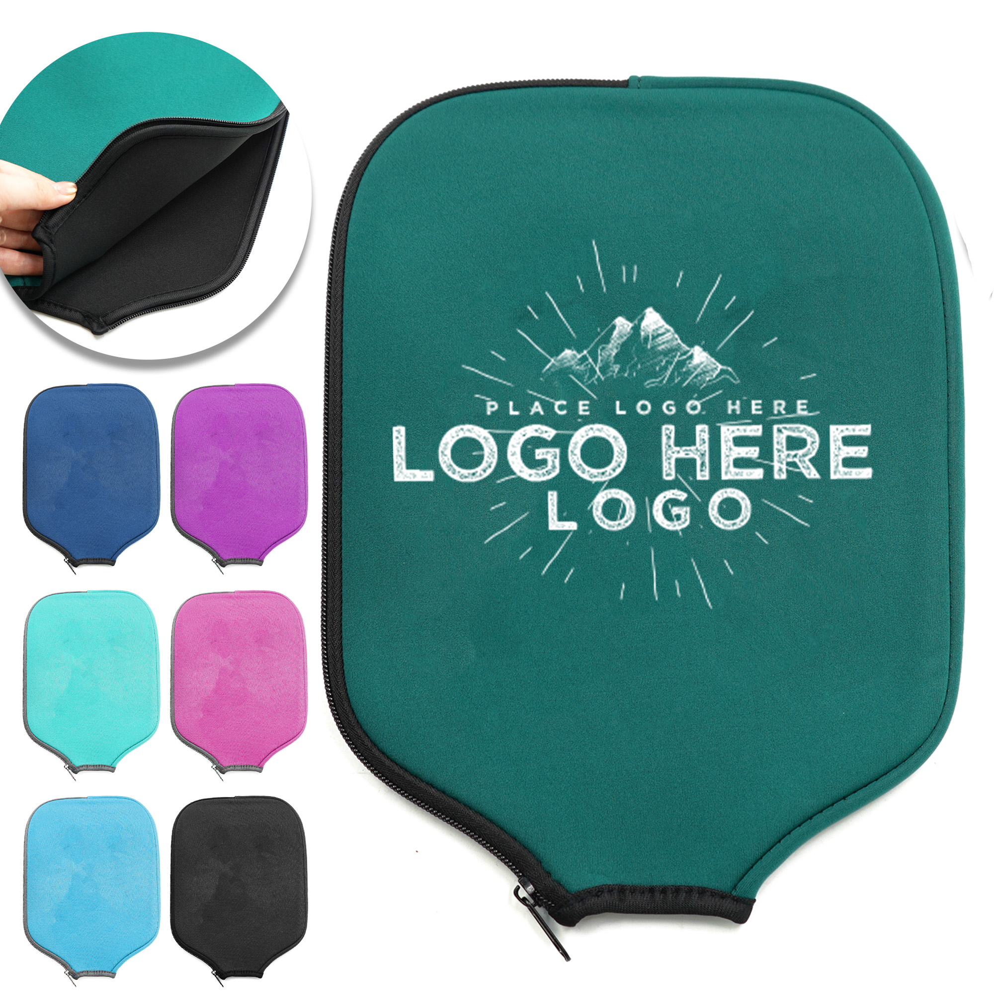 MOQ 50 Durable Waterproof Pickleball Paddle Cover with Neoprene 2