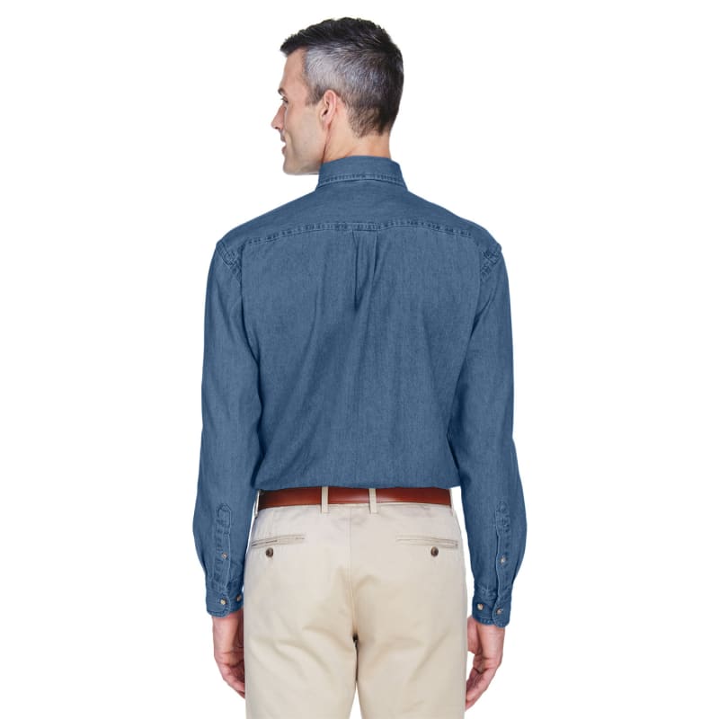 Harriton Men's Tall 6.5 Oz. Long-Sleeve Denim Shirt 8