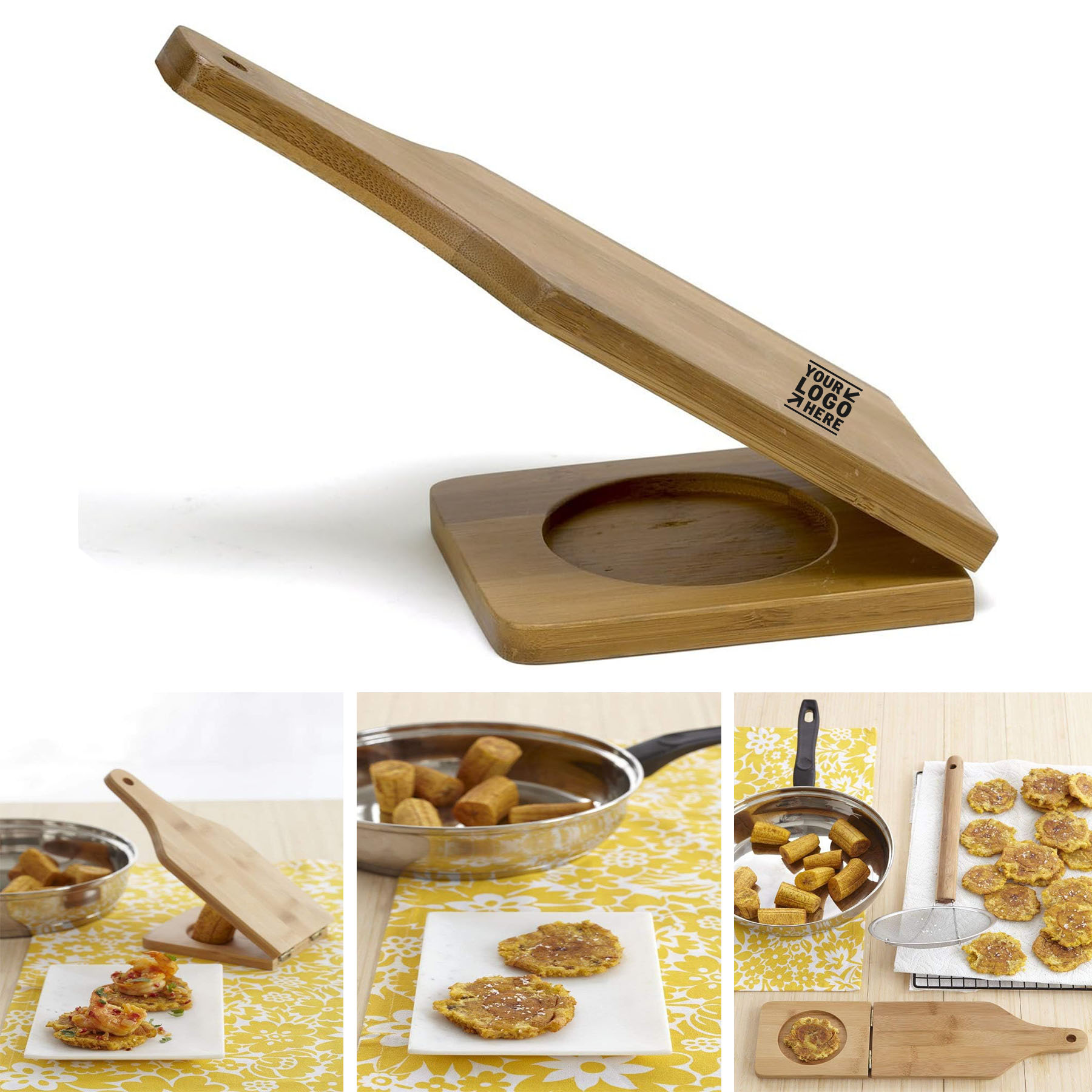 Small Traditional Natural Bamboo Tostonera Plantain Masher 2