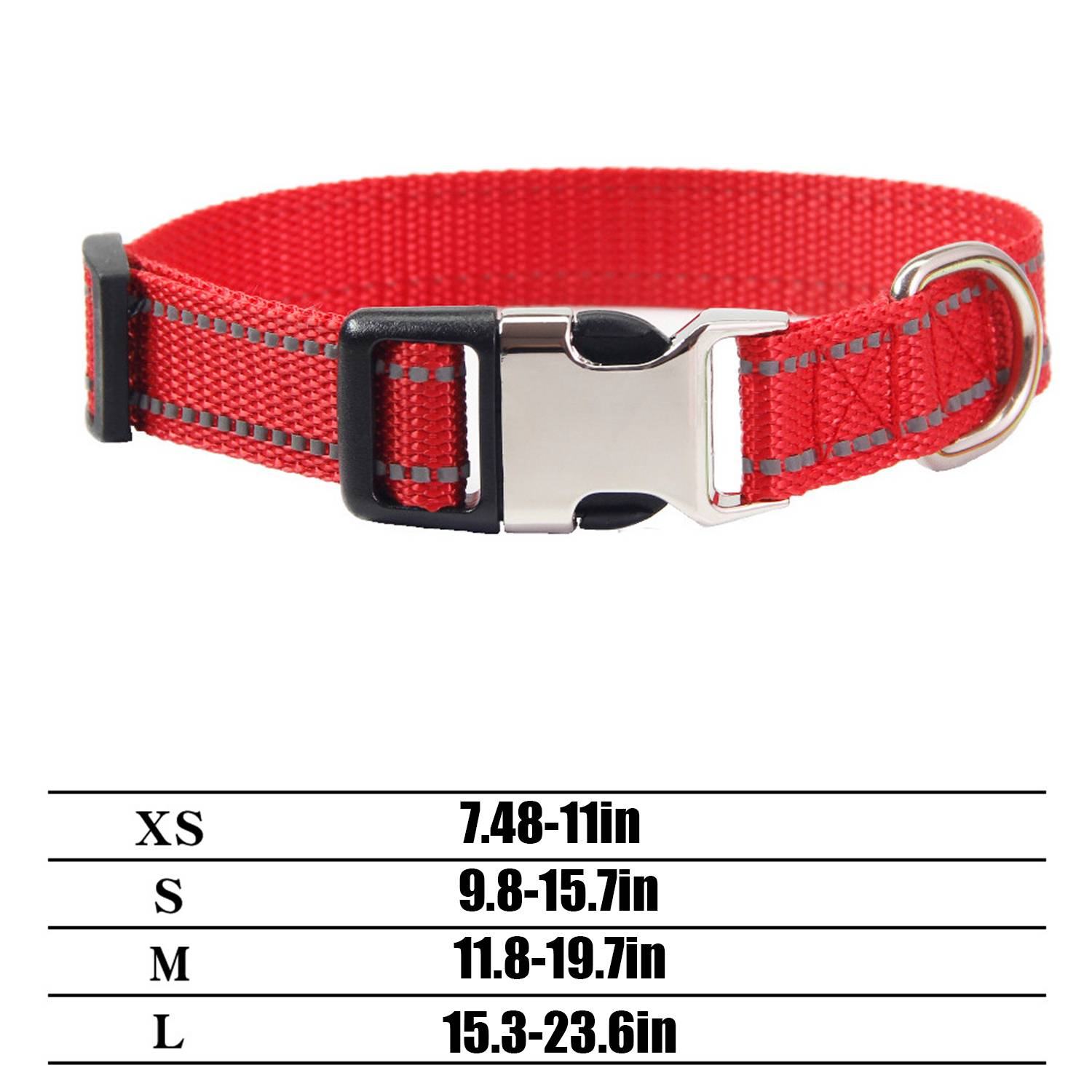 Reflective Dog Collar With Metal Buckle Quick Release 6
