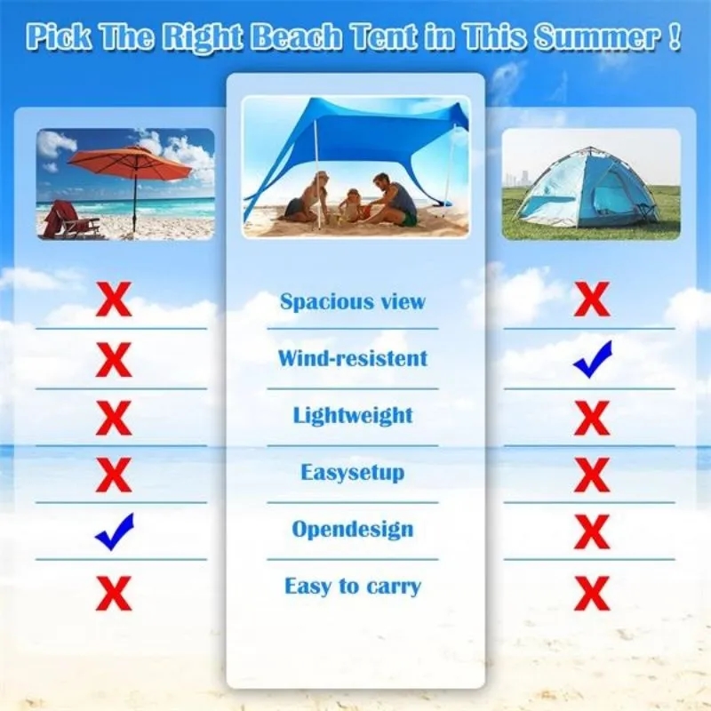 Beach Tent Sun Shade For Camping Trips 15