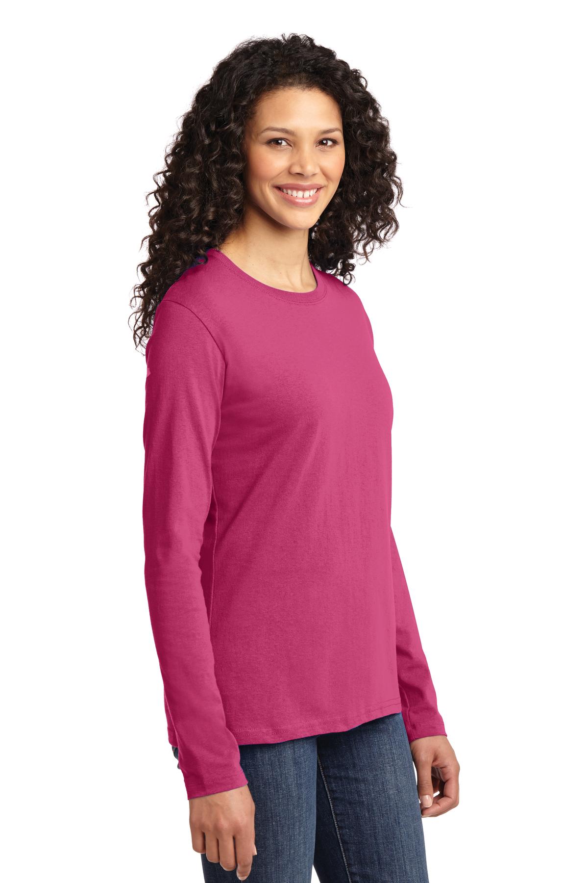 Port & Co Women's Long Sleeve Core Cotton Tee. LPC54LS 3