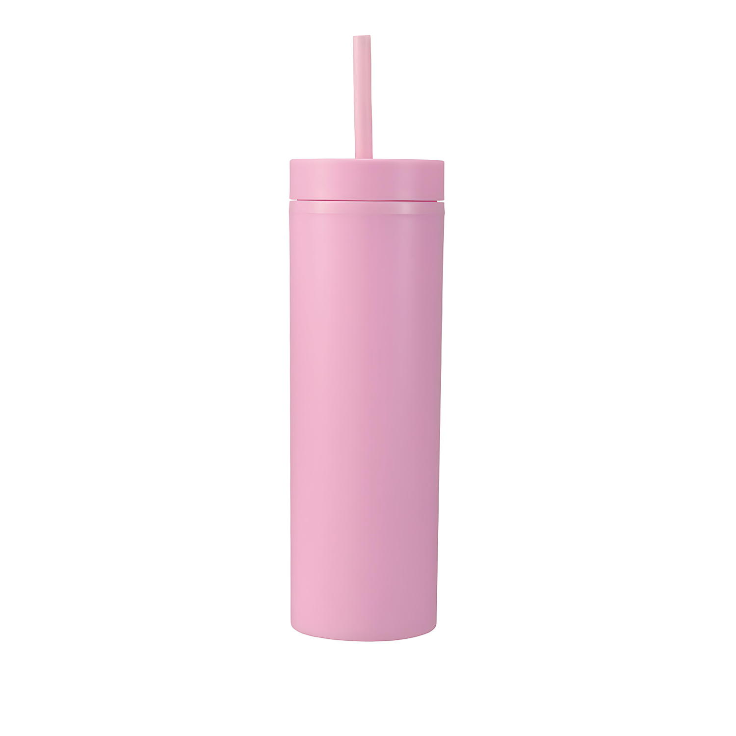 16oz Double-layer Plastic Sports Thermos Cup w/ Straw 5