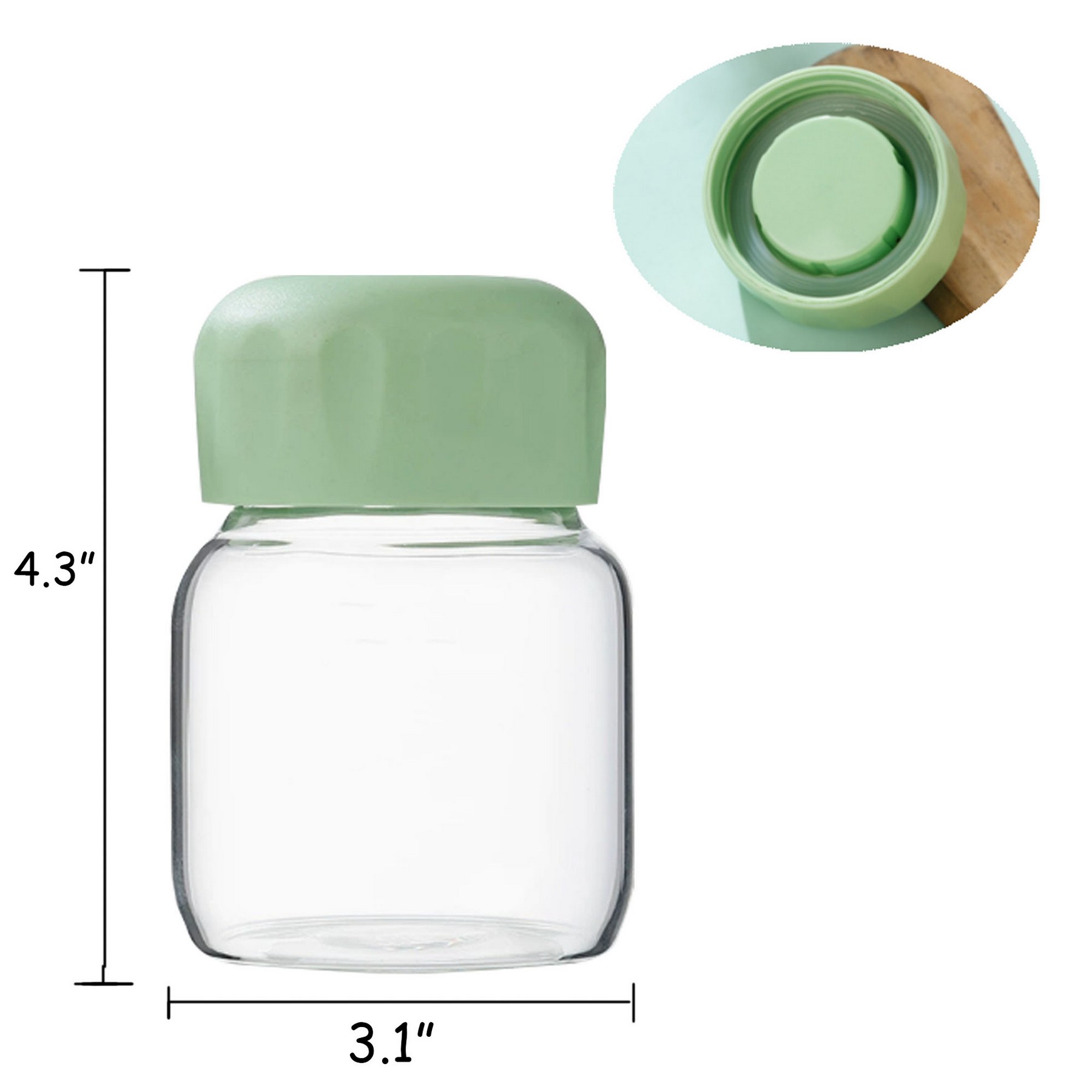 Small Clear Glass Water Bottle 3