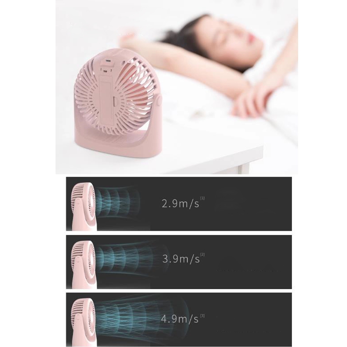 4000Mah Desk Portable Table Fans 360 Rotation 2