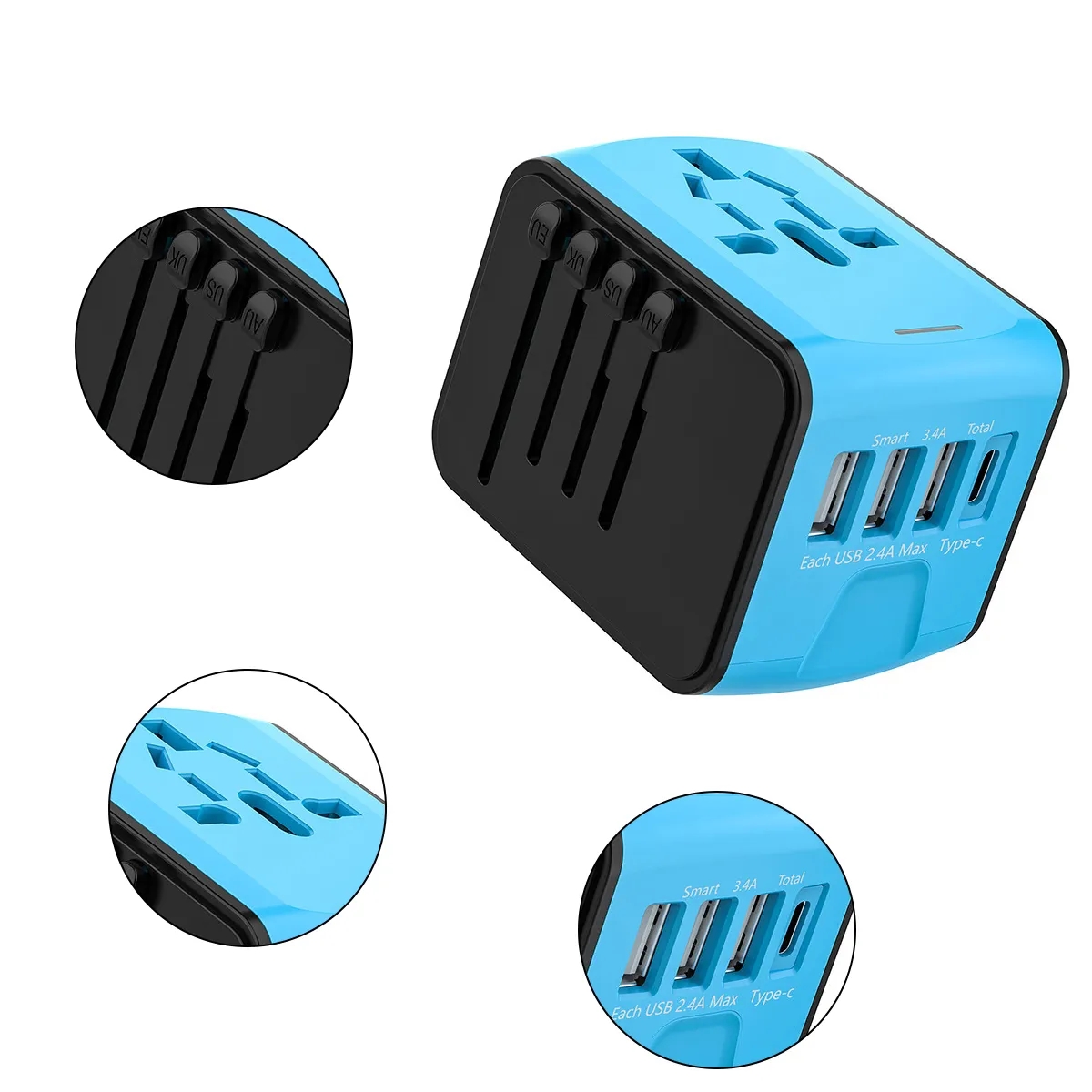 Universal Travel Adapter with USB Charging Ports 13