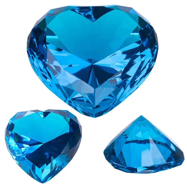 Red Heart Shaped Crystal Diamond Paperweight 3
