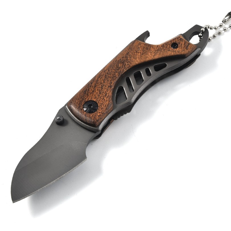 Stainless Steel Folding Pocket Knife with Bottle Opener 2