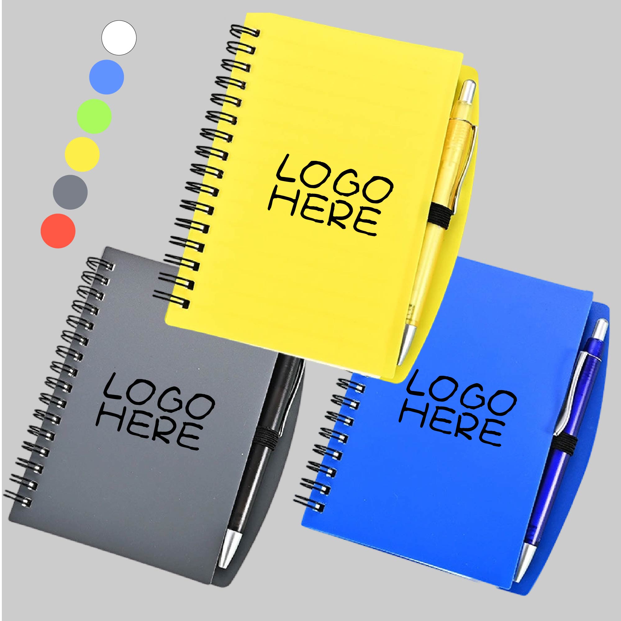 A5 Color-Pro Spiral Unlined Notebook with Pen 2