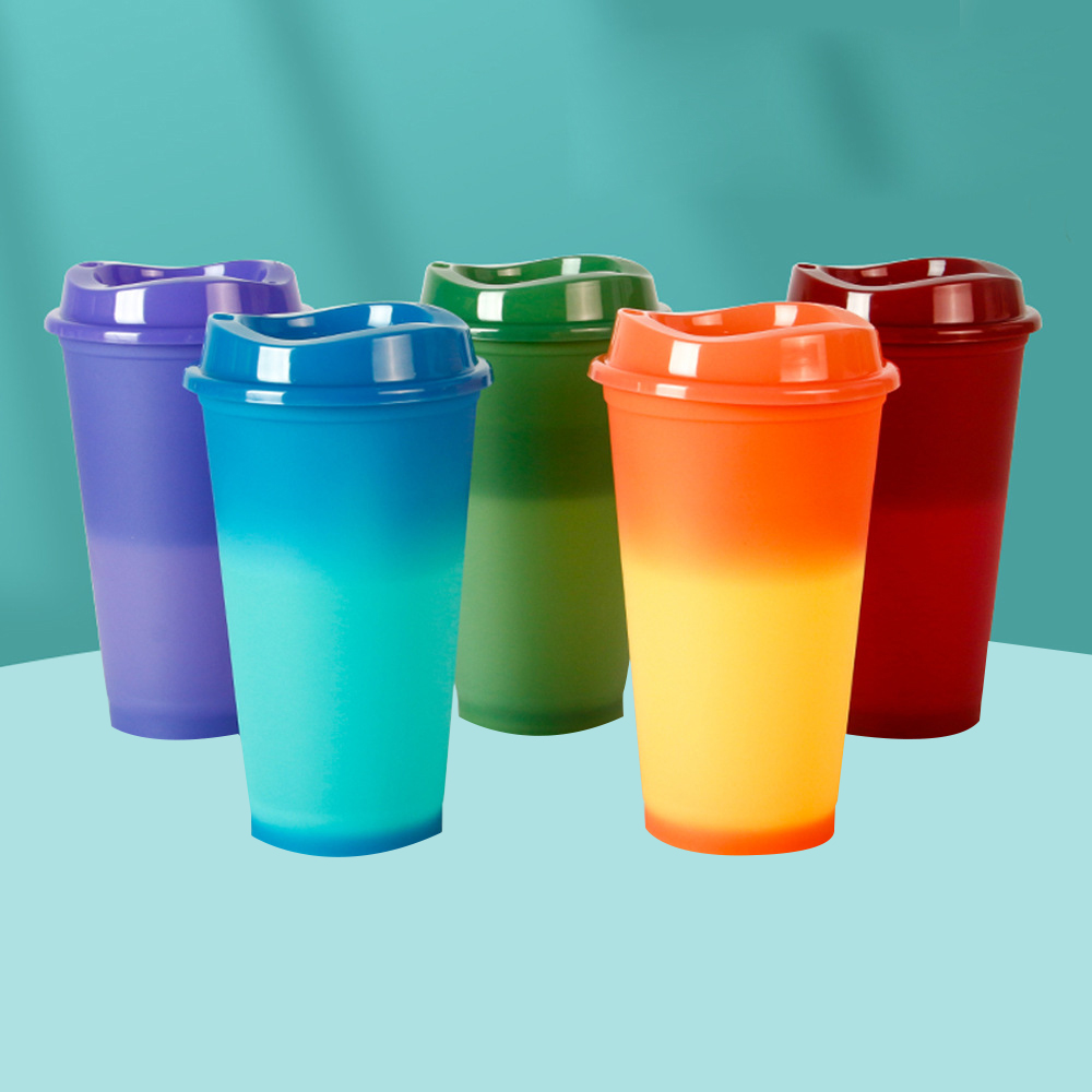 450ML 16 Oz Color Plastic Cup Temperature Sensitive Milk Tea Cup 5