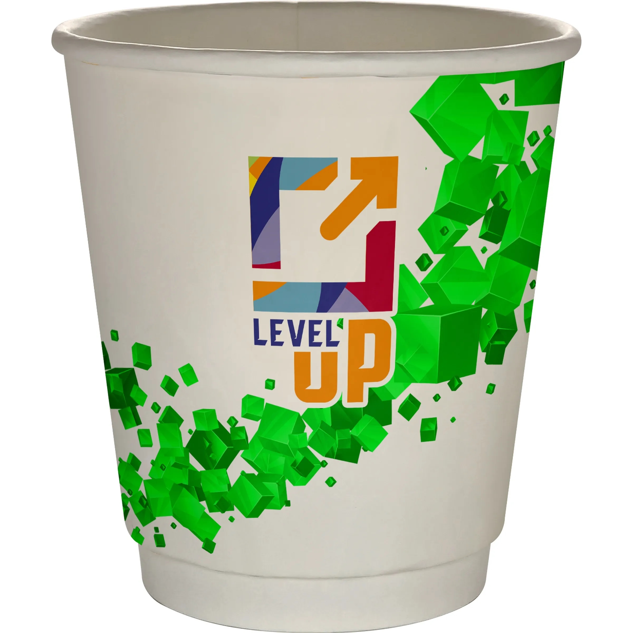 10 oz Full Color Floating Cubes Insulated Paper Cup 11