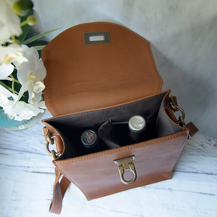 Vivo - Leather 2 Bottle Wine Tote 3
