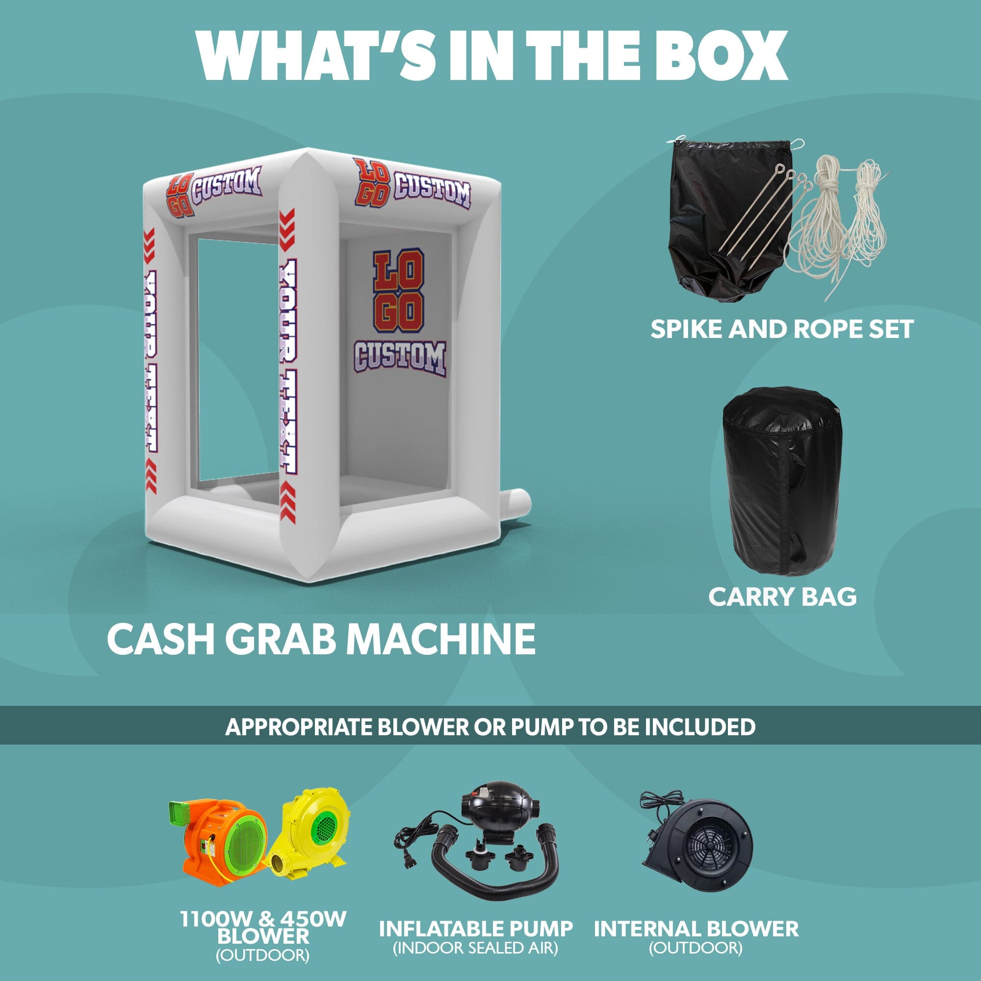 Custom Inflatable Cash Grab Machine 12ft Tall 2
