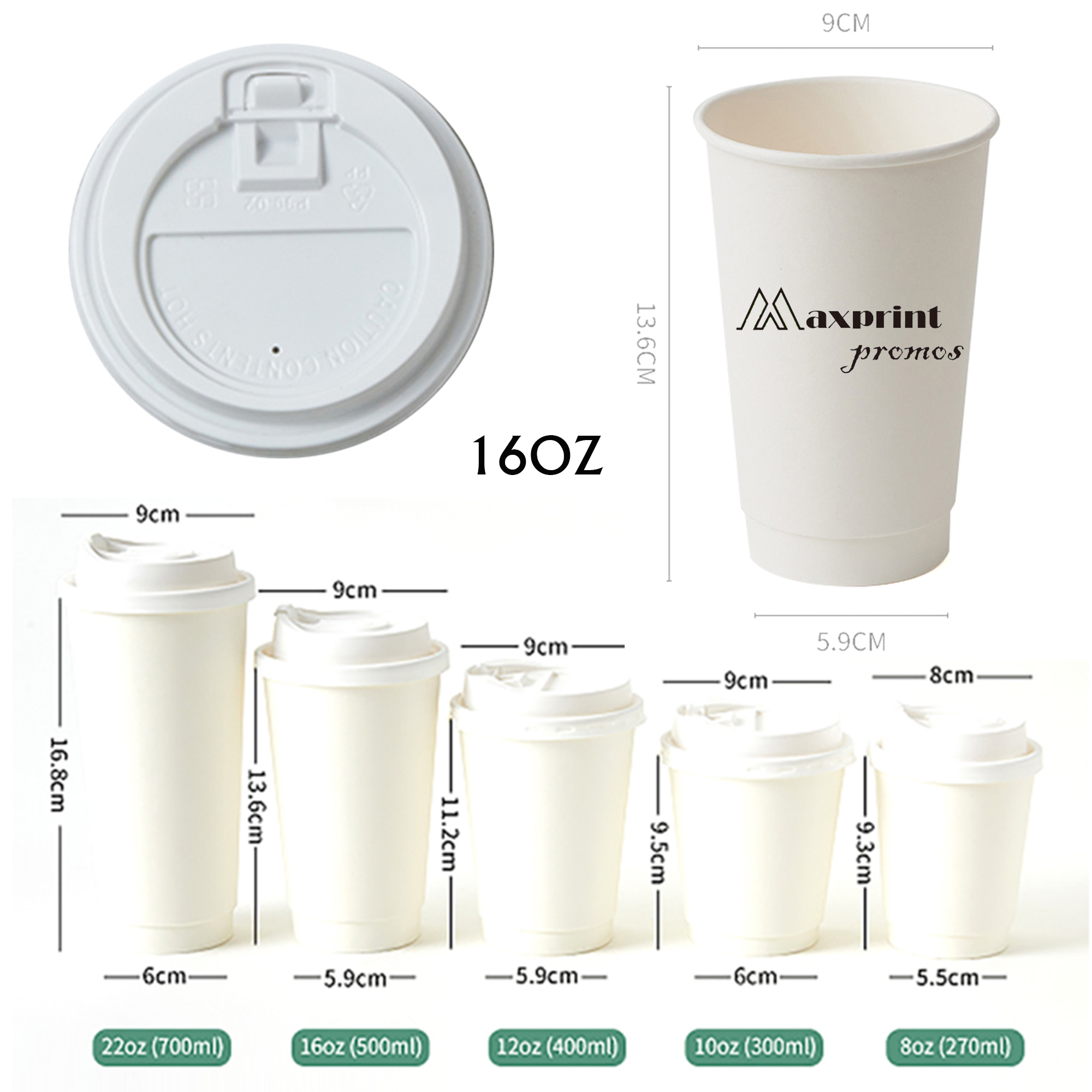 16OZ Double-Wall Paper Cup with Lid 2