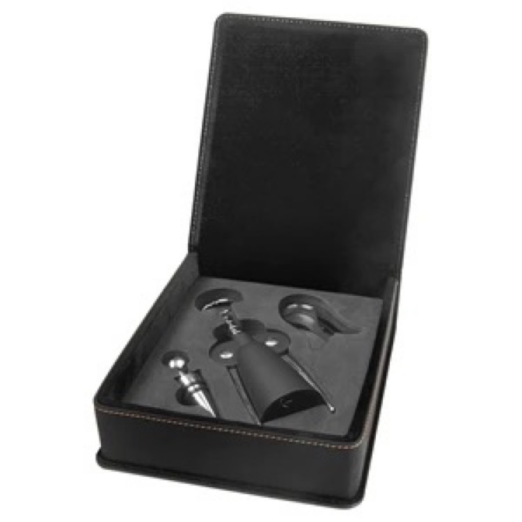 Leatherette Wine Tool Screw Lever Set 17