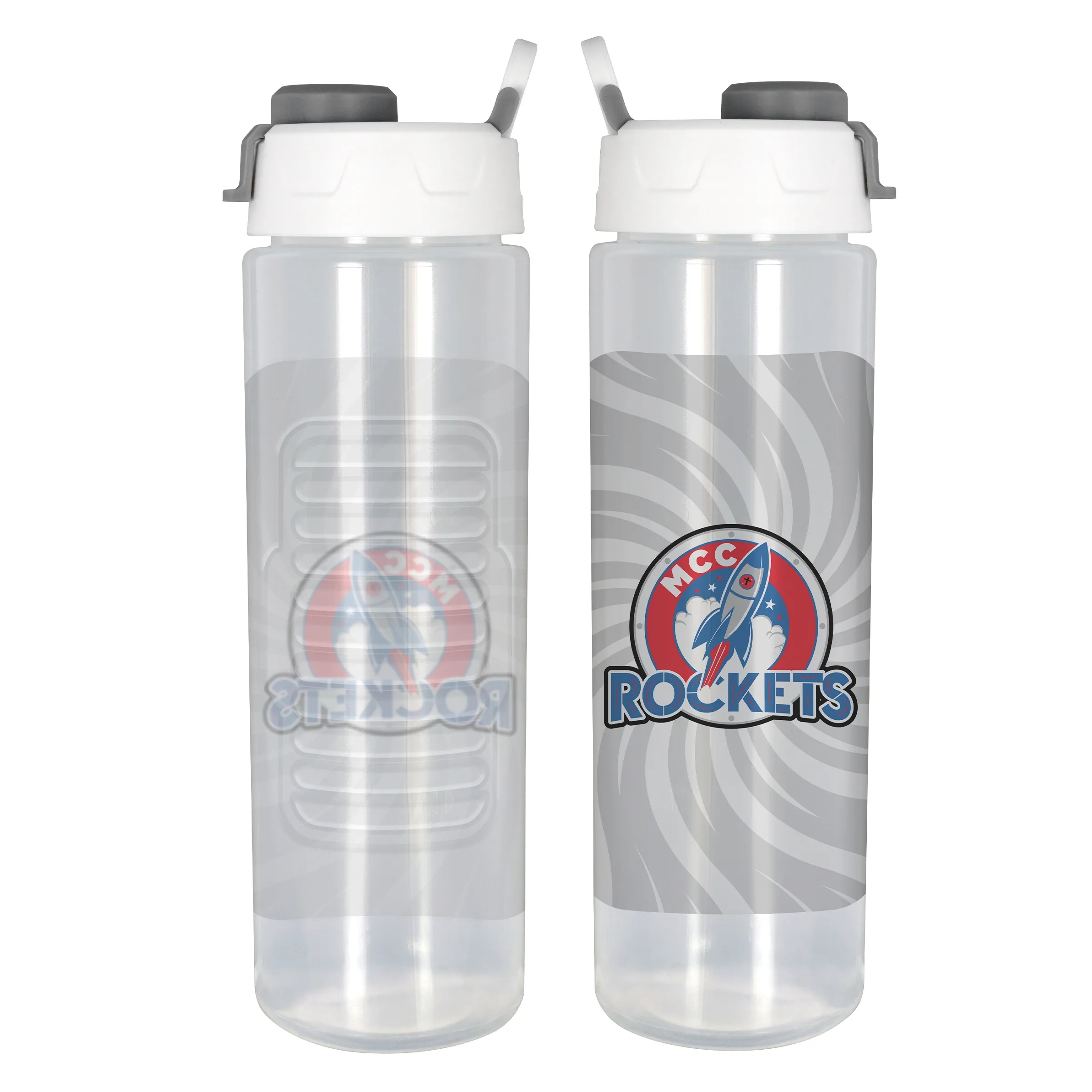 Two Tone Pop Up 24 oz. Full Color Debossed Bottle 16