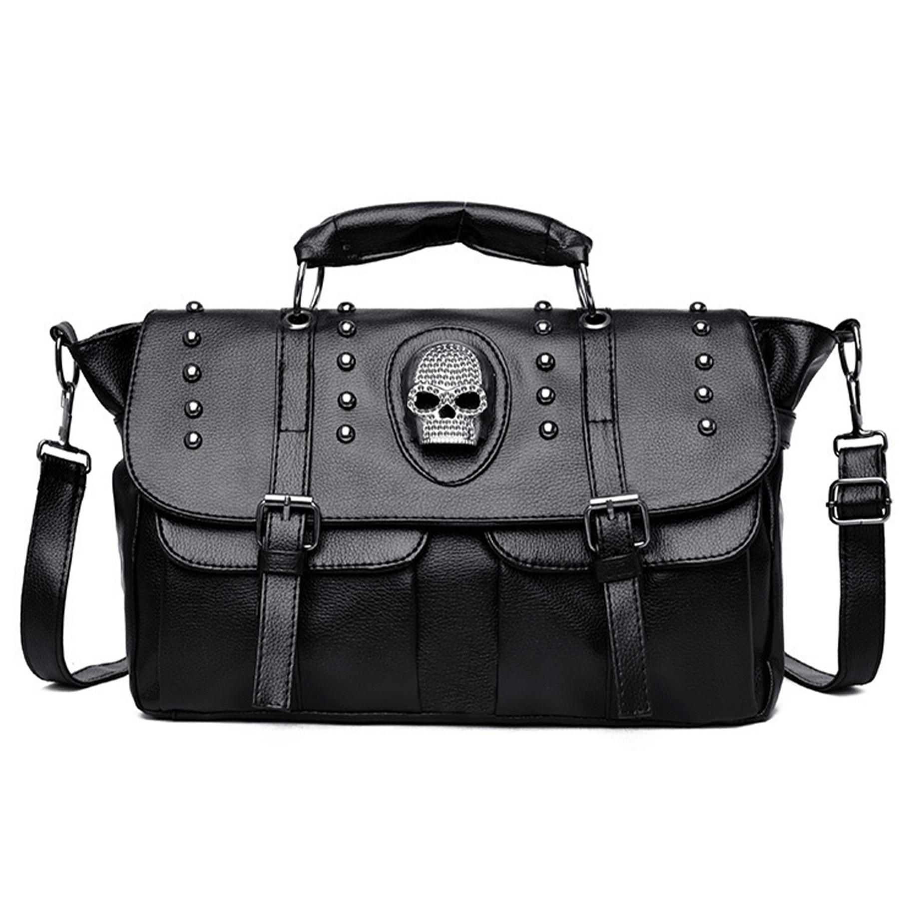 PU Punk vintage shoulder biker diagonal bag 6