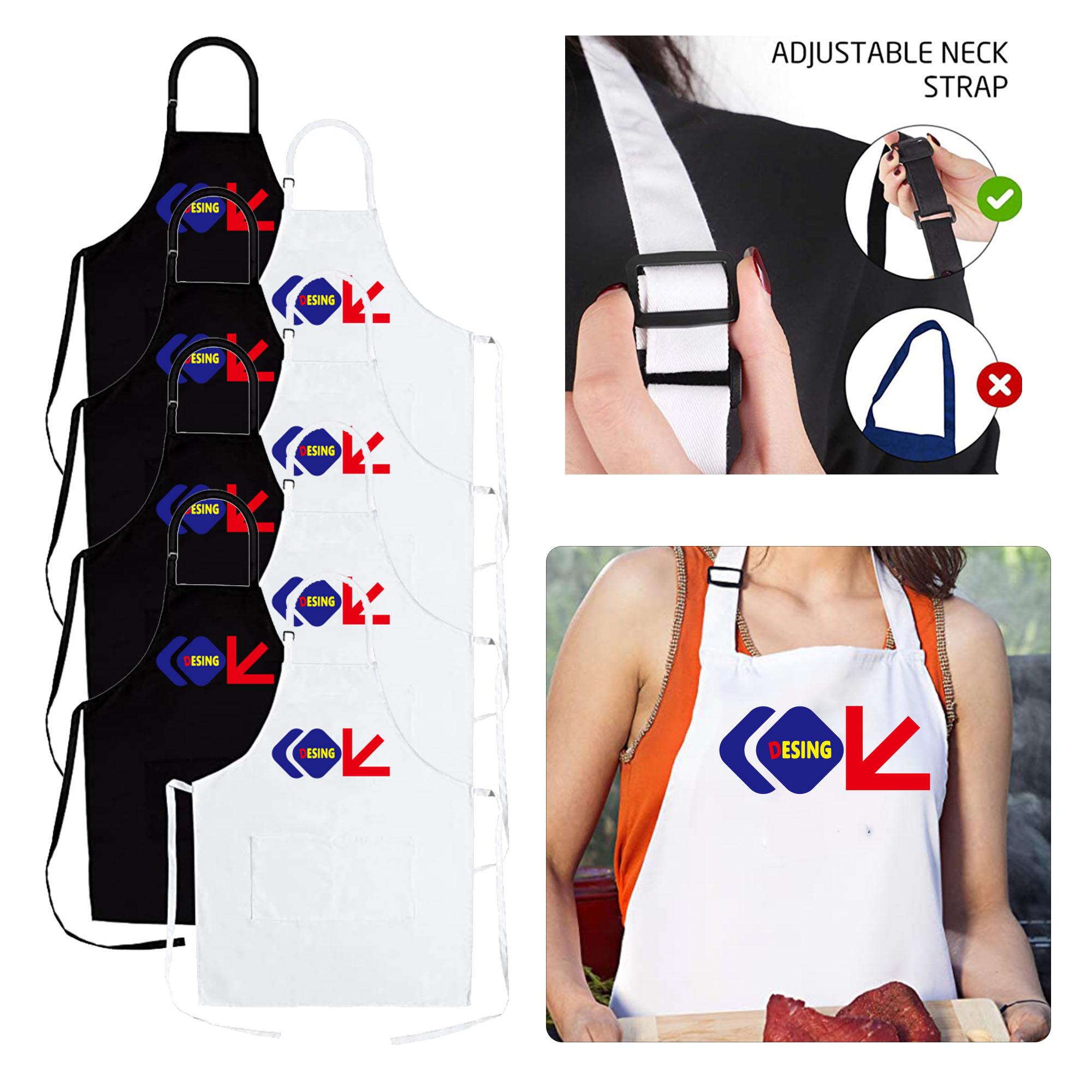 Polyester Adjustable Collar Work Apron 3