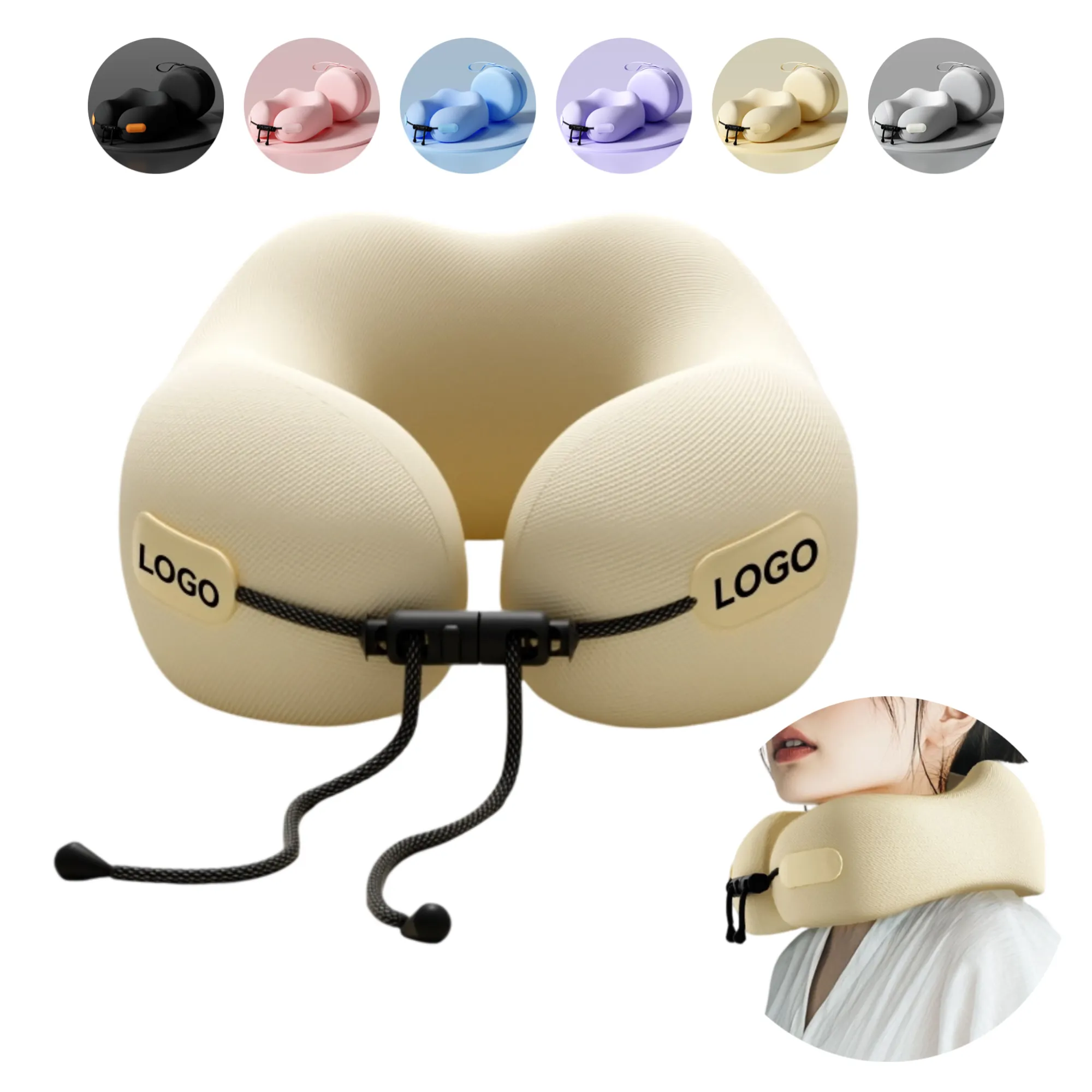 ErgoU(TM) Travel Neck Pillow - Custom Logo Corporate Gift