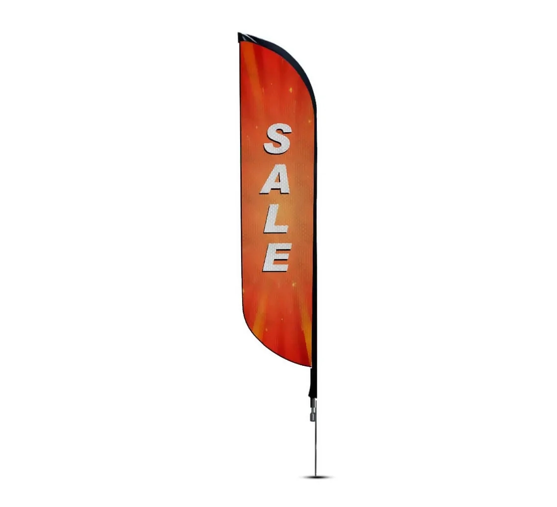 2ft x 9.5ft Feather Flag - Mesh-Cross base with Water Bag 8