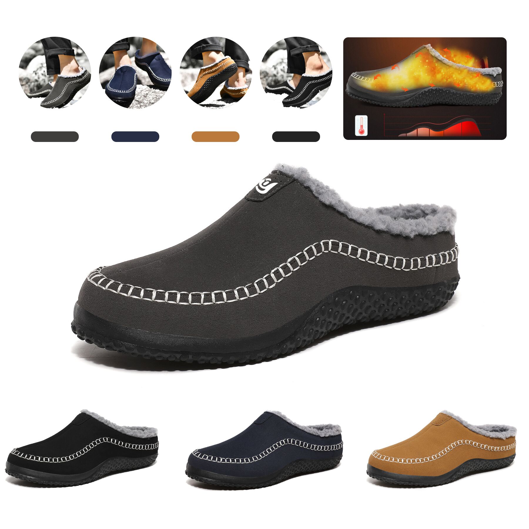 Men's Slip On Moccasin Slippers 3