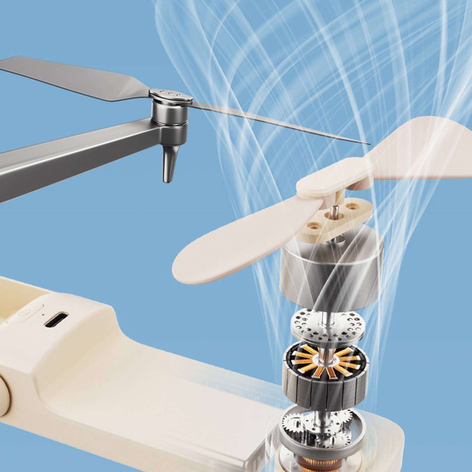 Mini Foldable ABS Cooling Fan – Ultra-Quiet & Portable 2