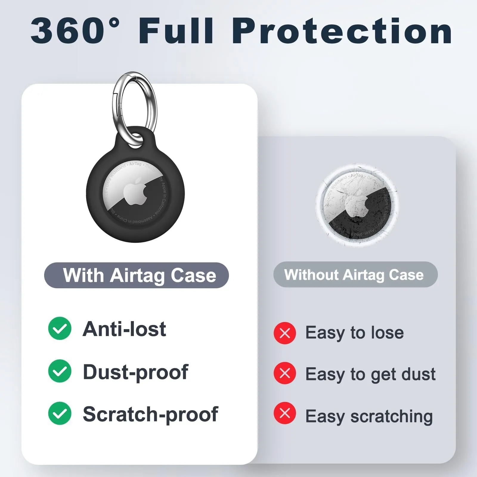 Custom Airtag Keychain Case Durable Anti Scratch Holder for Keys Bags Pets Gifts 4