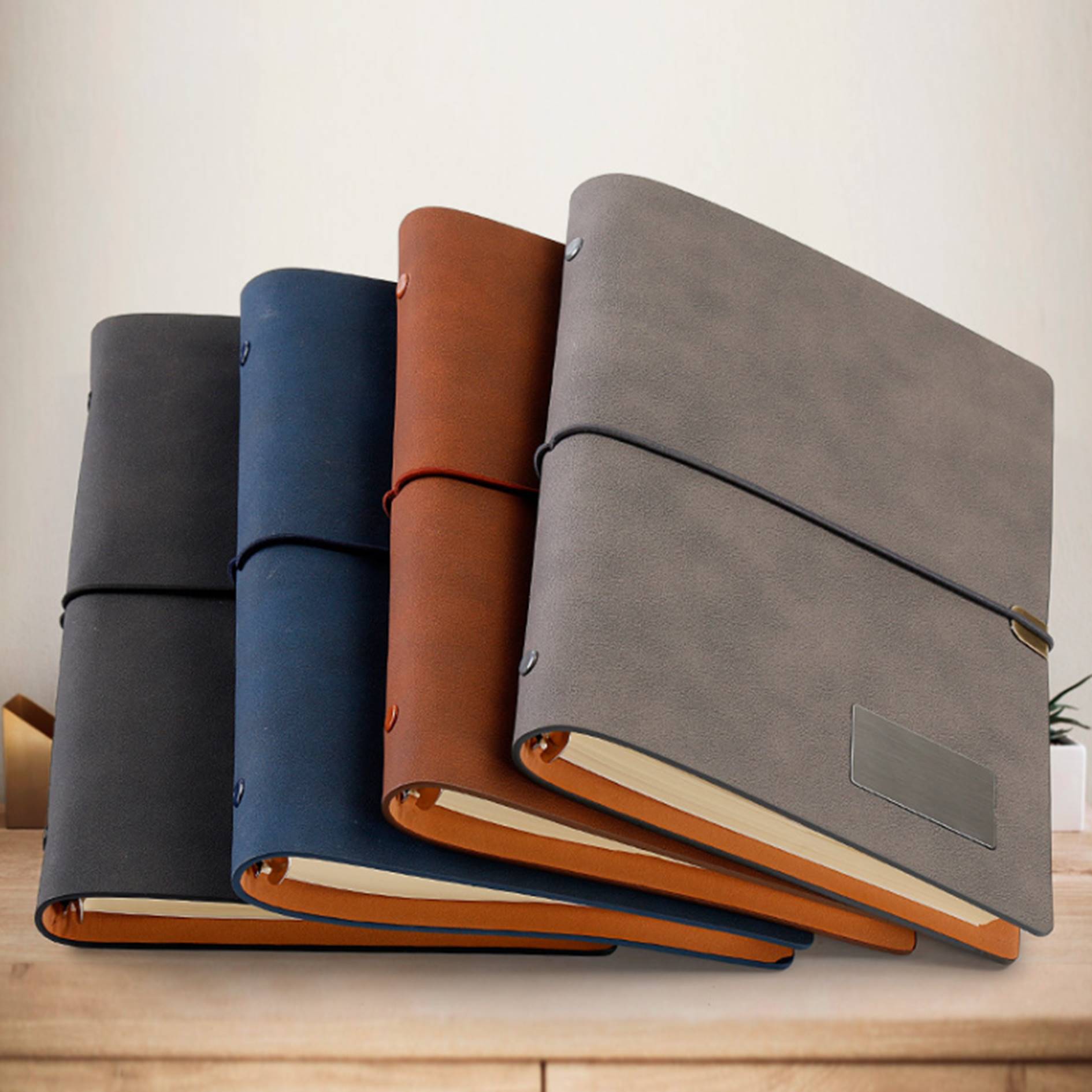 Refillable Leather Notebook And Pen Set 4