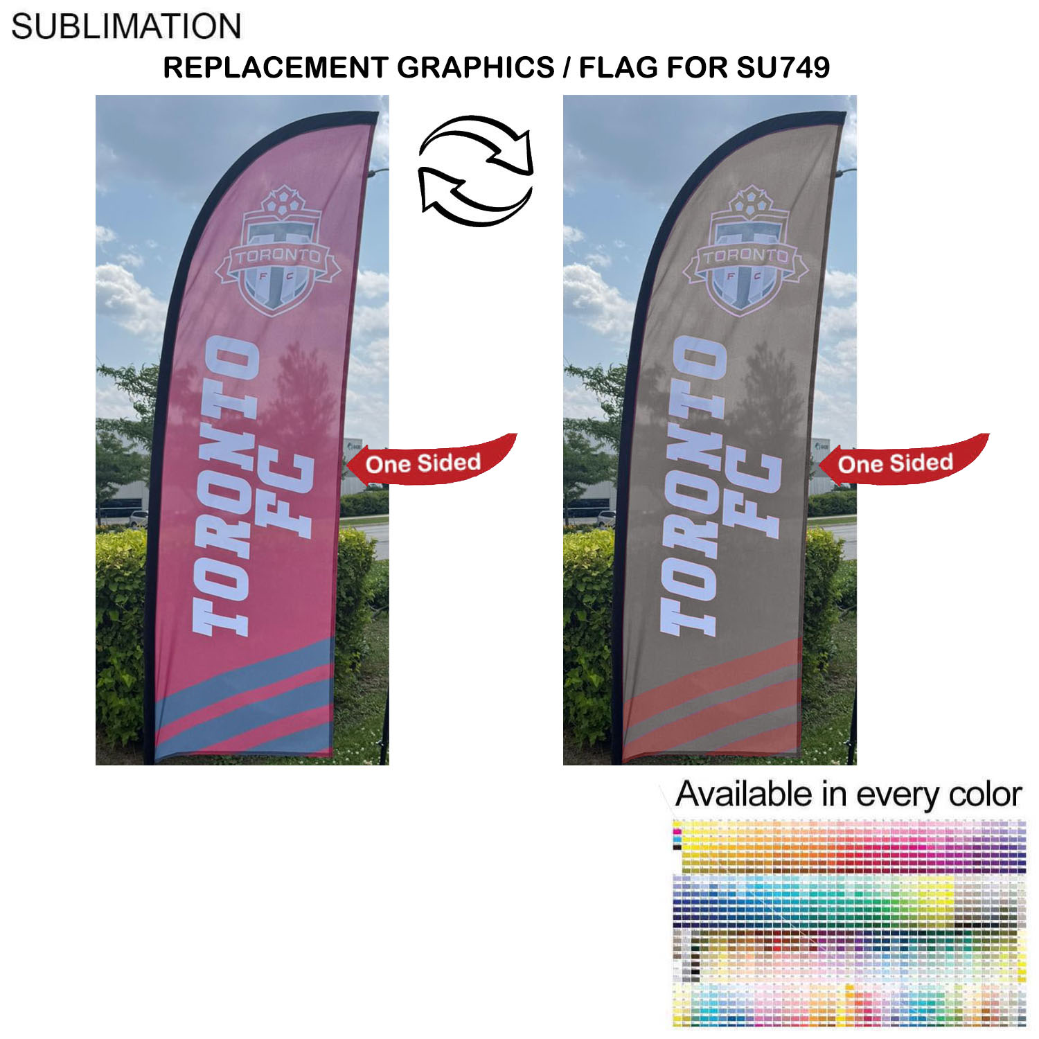 Replacement Flag for 8.5' Small Feather Flag Kit, Full Color Graphics One Side 2