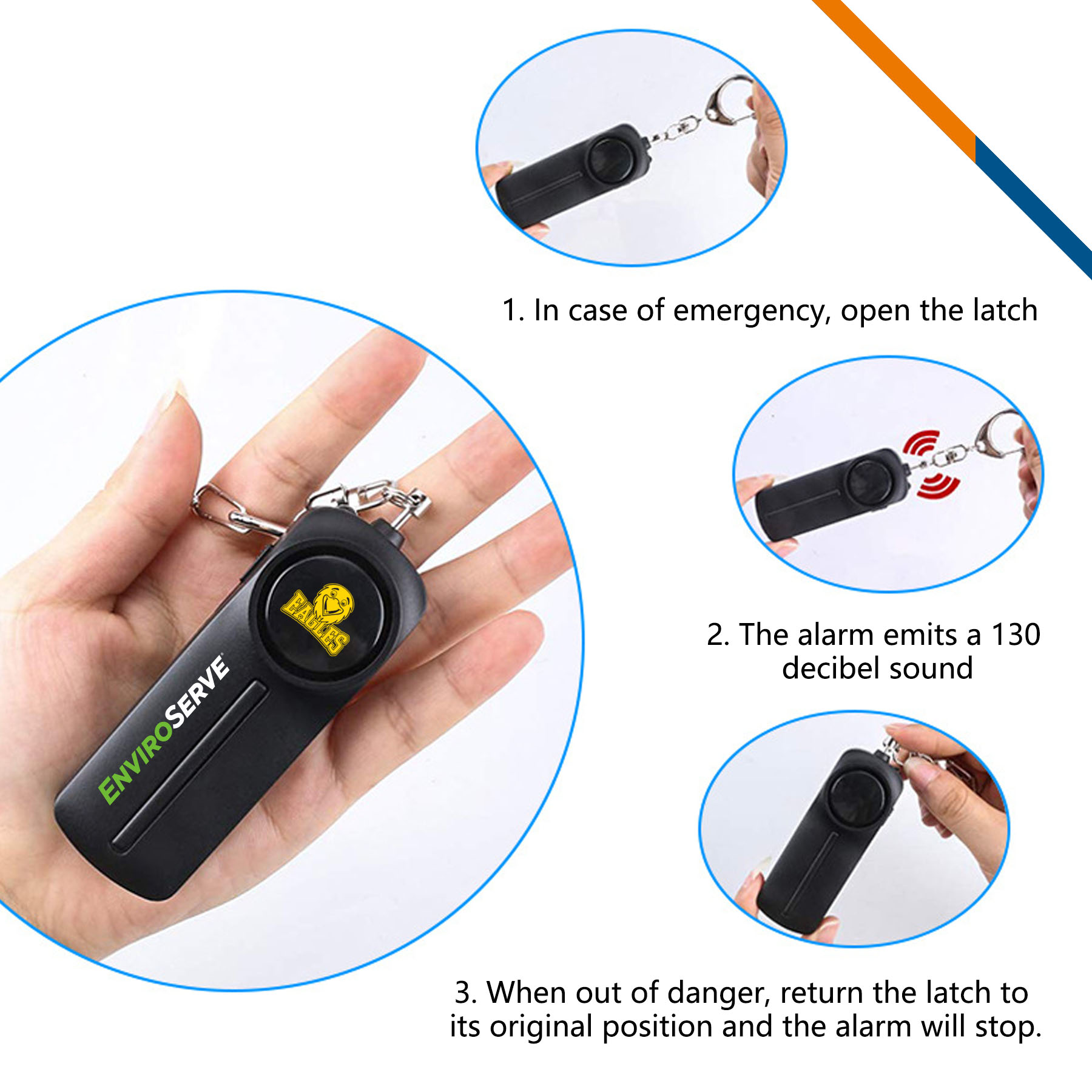Kipsafe LED Flashlight Keychain Safety Alarm 4