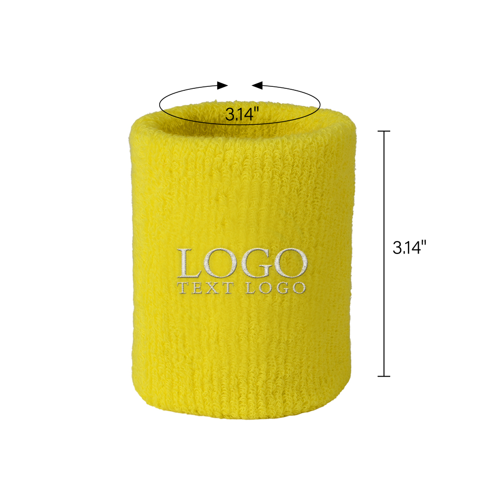 Terry Sweatband Wristbands With Embroidered Logo 5