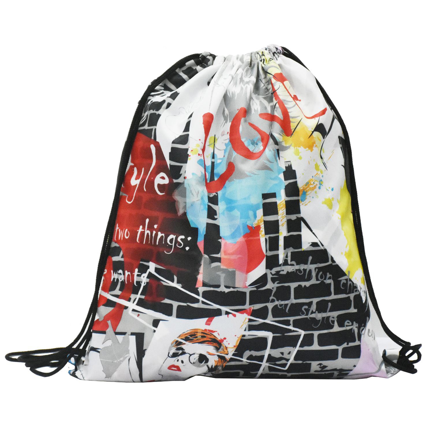 Rock'it 3-Day Premium 210D Sublimated Drawstring Cinch Up Backpack (15" x 18") 2