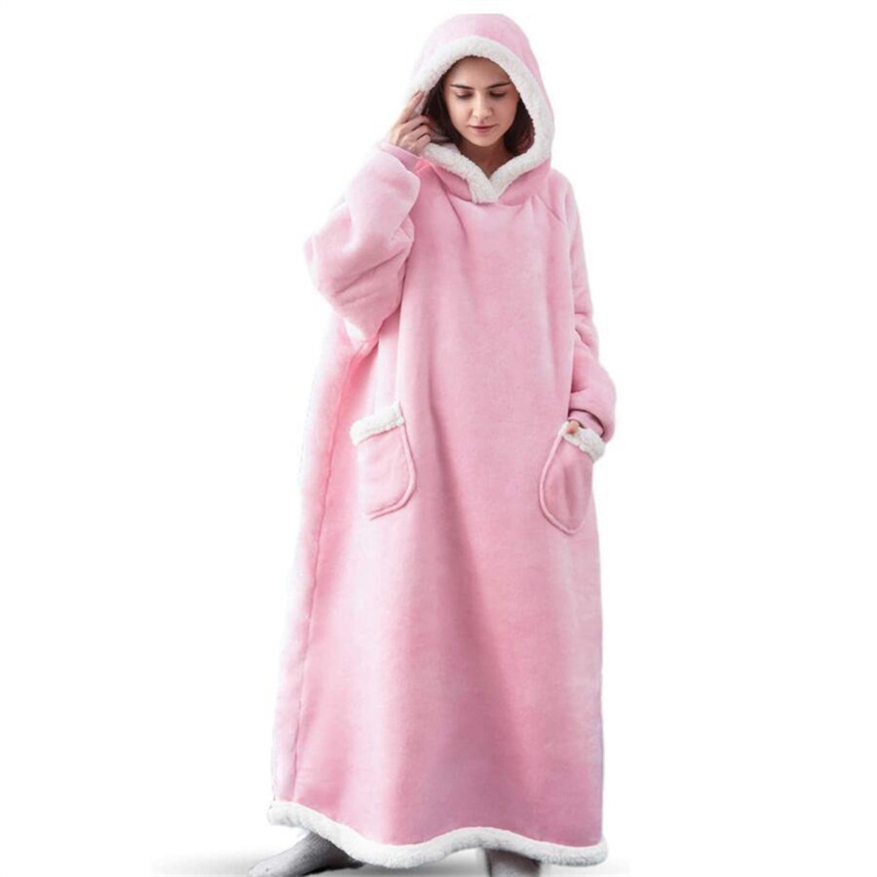 Long Sleeves Wearable Warm Blanket, custom hoodie or sweatshirt with logo imprint 3