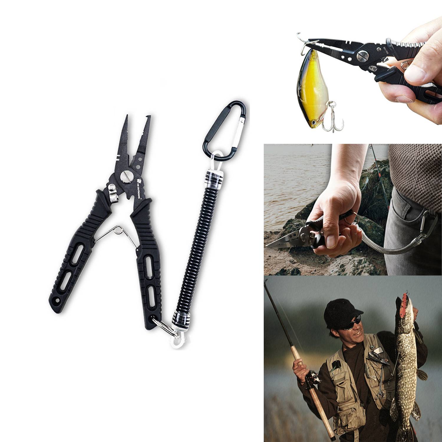 Stainless Steel Fishing Pliers Clamp SplitRing tackle tool 1
