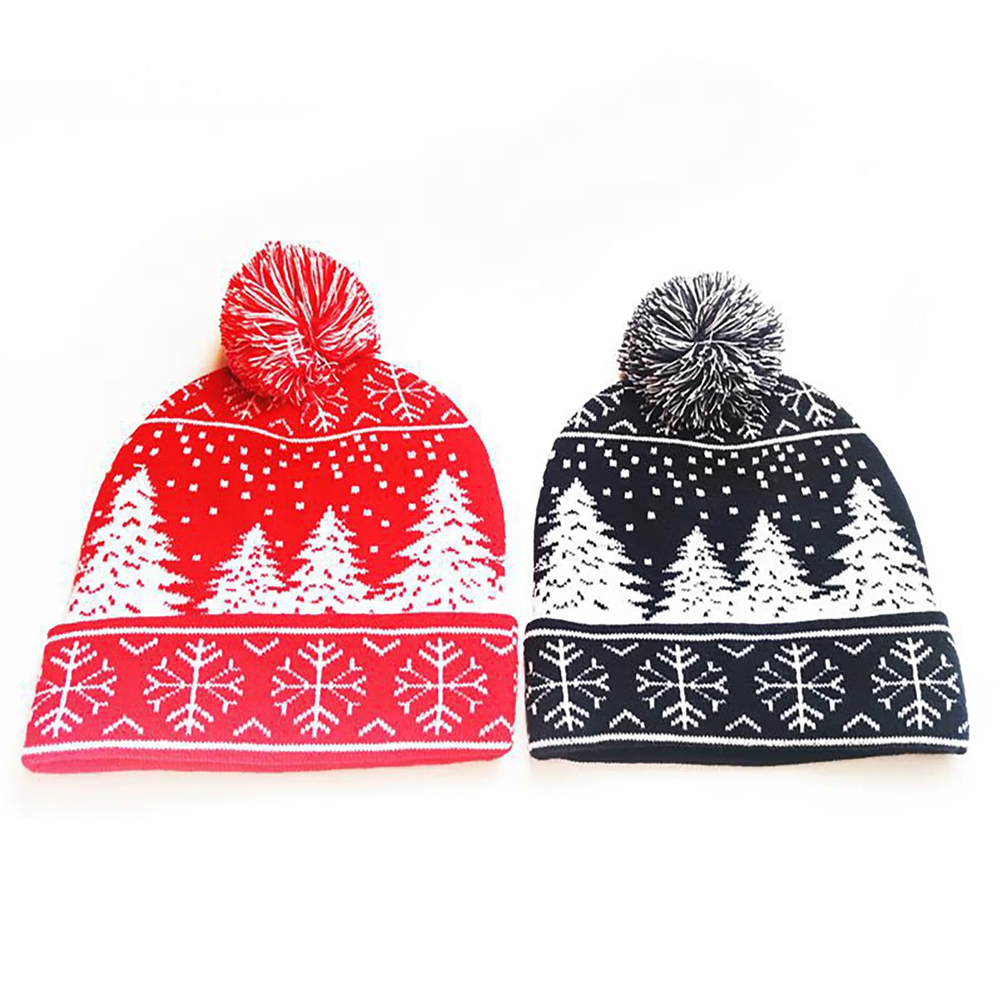 Jacquard Knitted Pom Beanie Hat 3