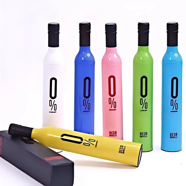 Wine bottle shape folding umbrella 7
