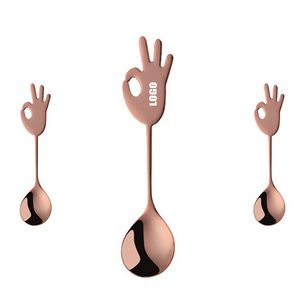 Stainless Steel Spoon With OK Gesture Creative Design, custom kitchen gadget with logo imprint 5