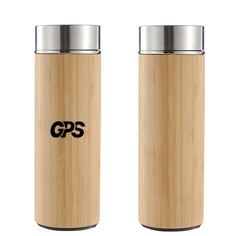 450ml Bamboo shell water bottle with tea infuse, custom water bottle with logo imprint 2