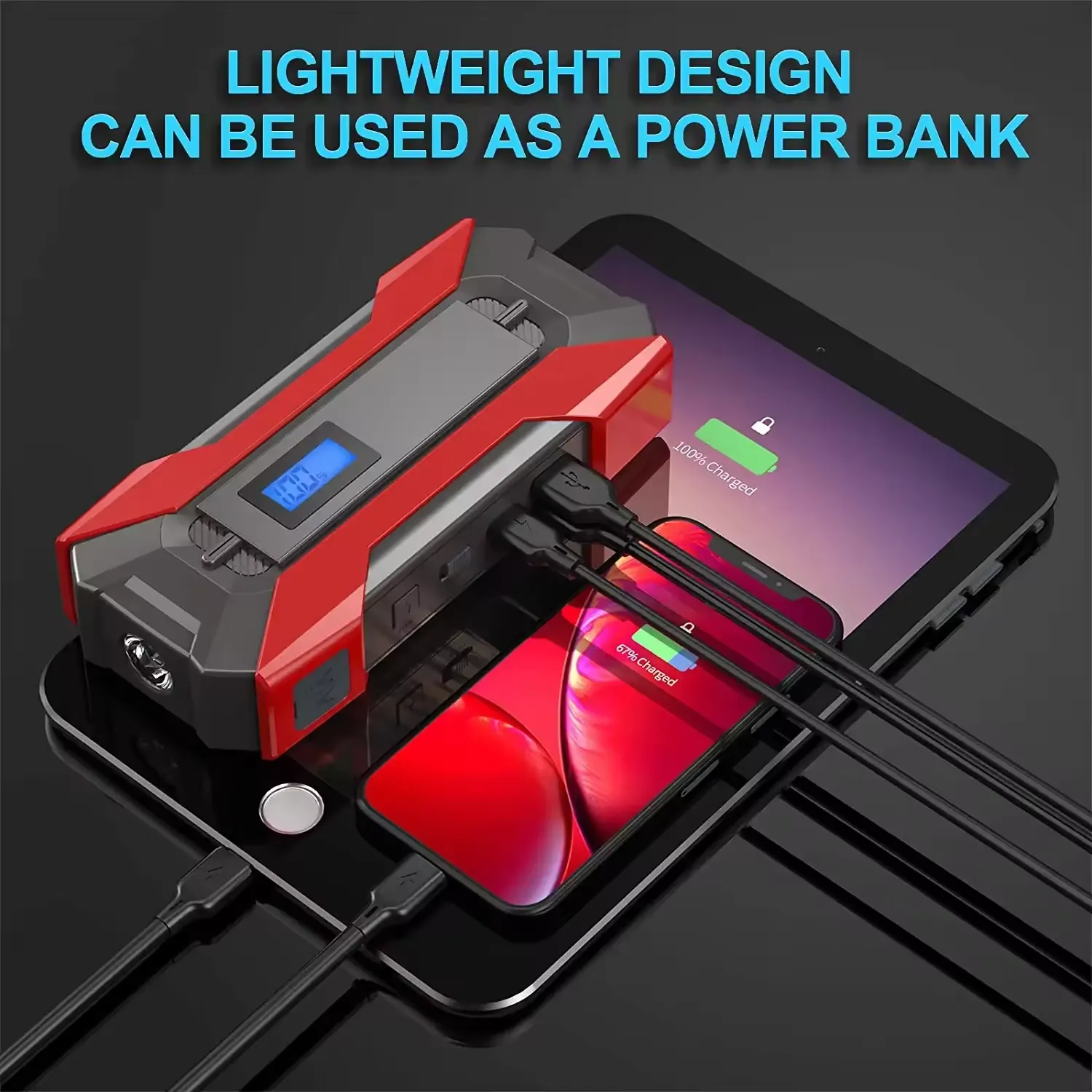 Emergency Car  Jump Starter with Smart Jumper Cable 4