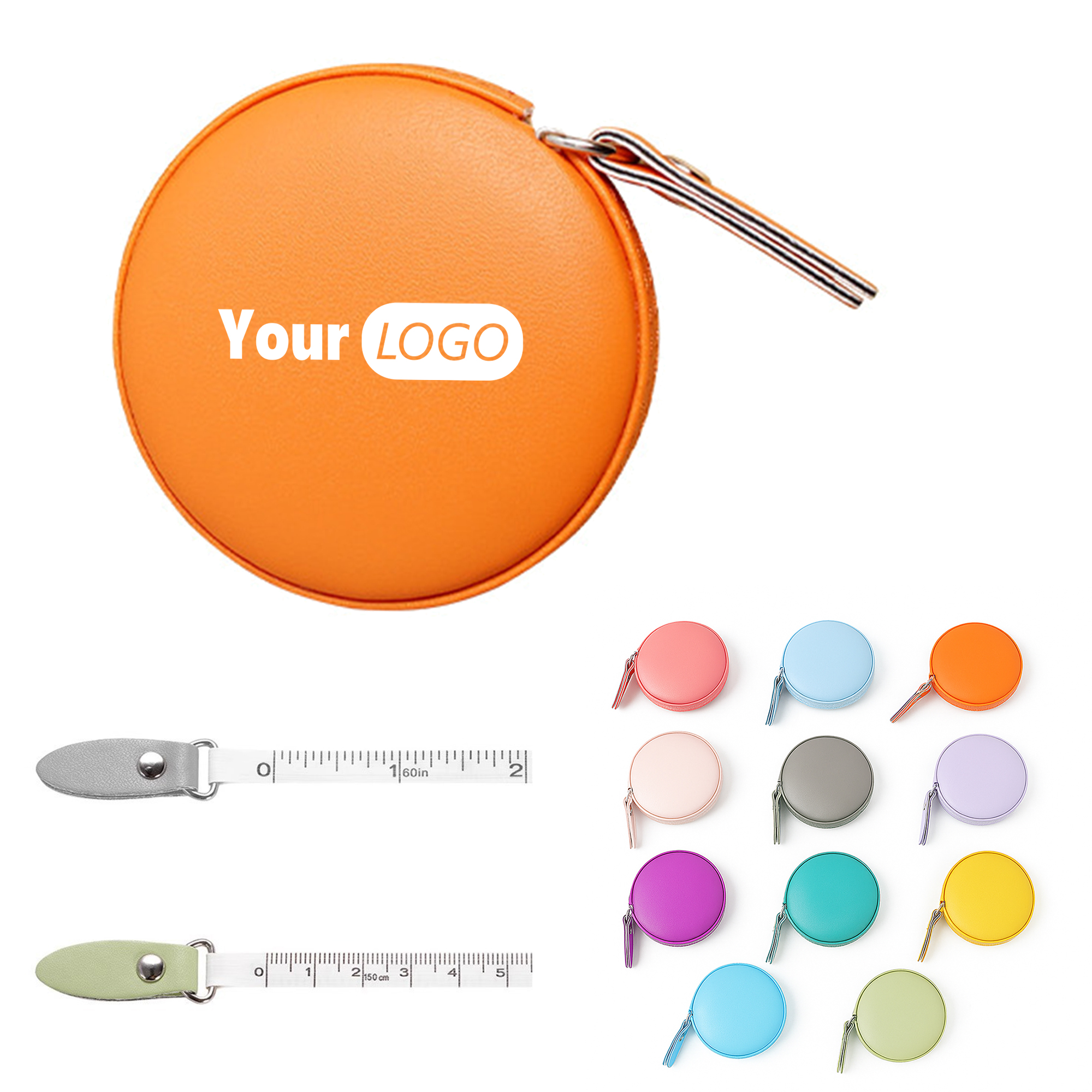 PU Leather Round Retractable Measuring Tape 1
