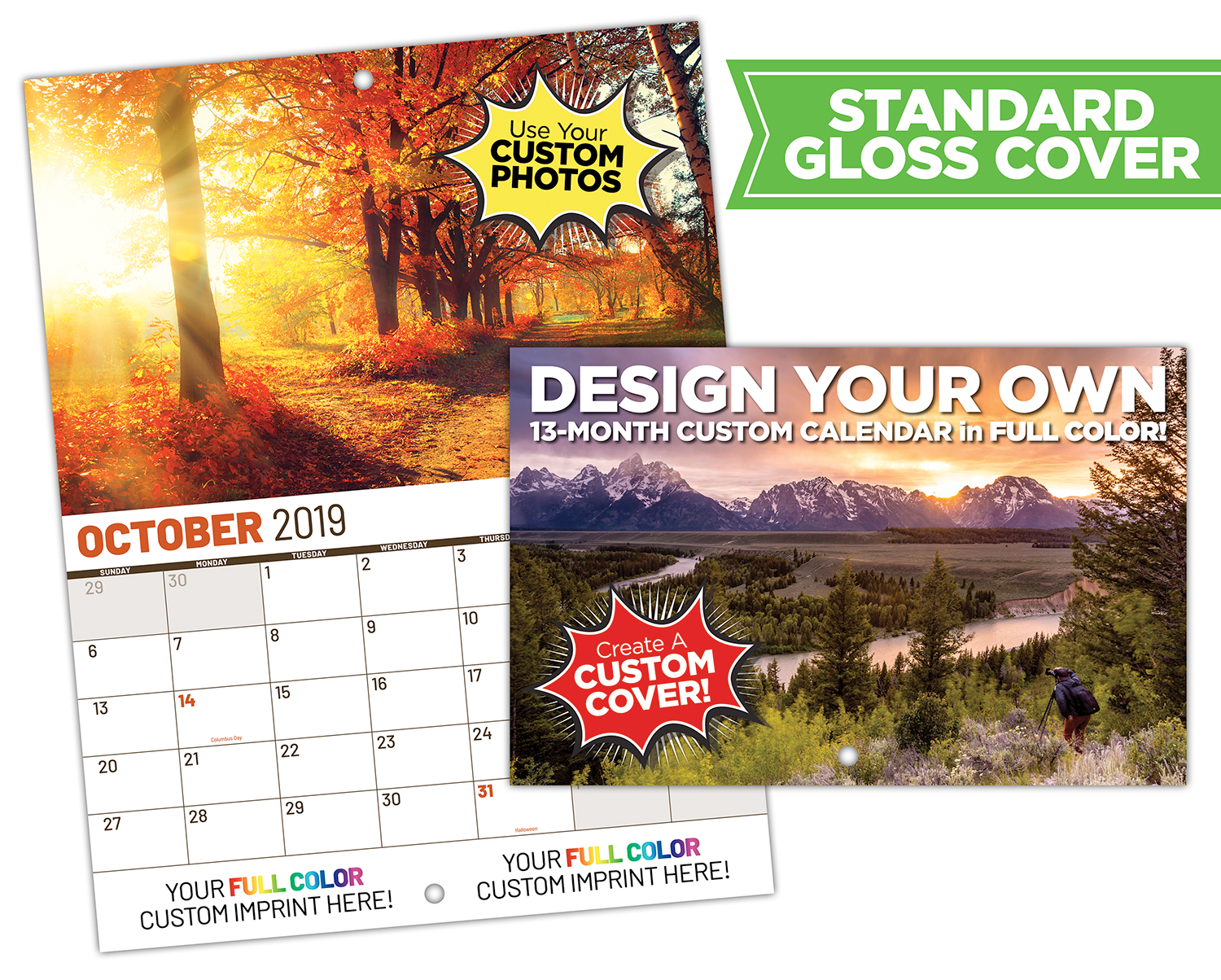 13 Month MINI Fully Custom Photo Appointment Wall Calendar (5.5x8.5)-Standard Gloss Cover 1