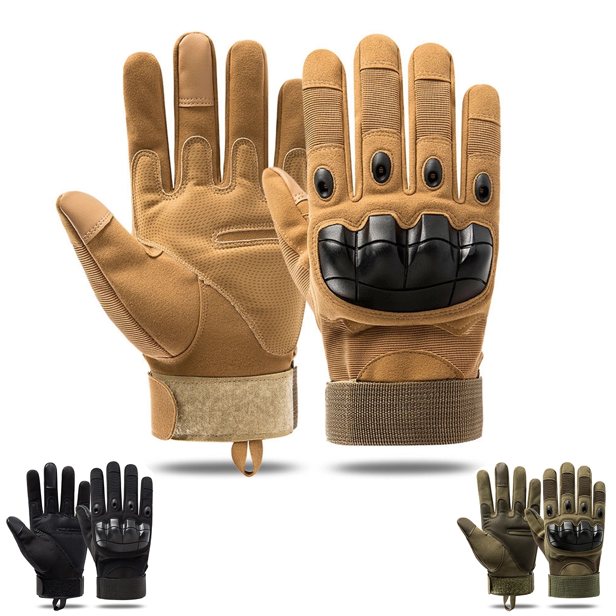 Tactical Touch Capable Combat Gloves With Hard Knuckle 1