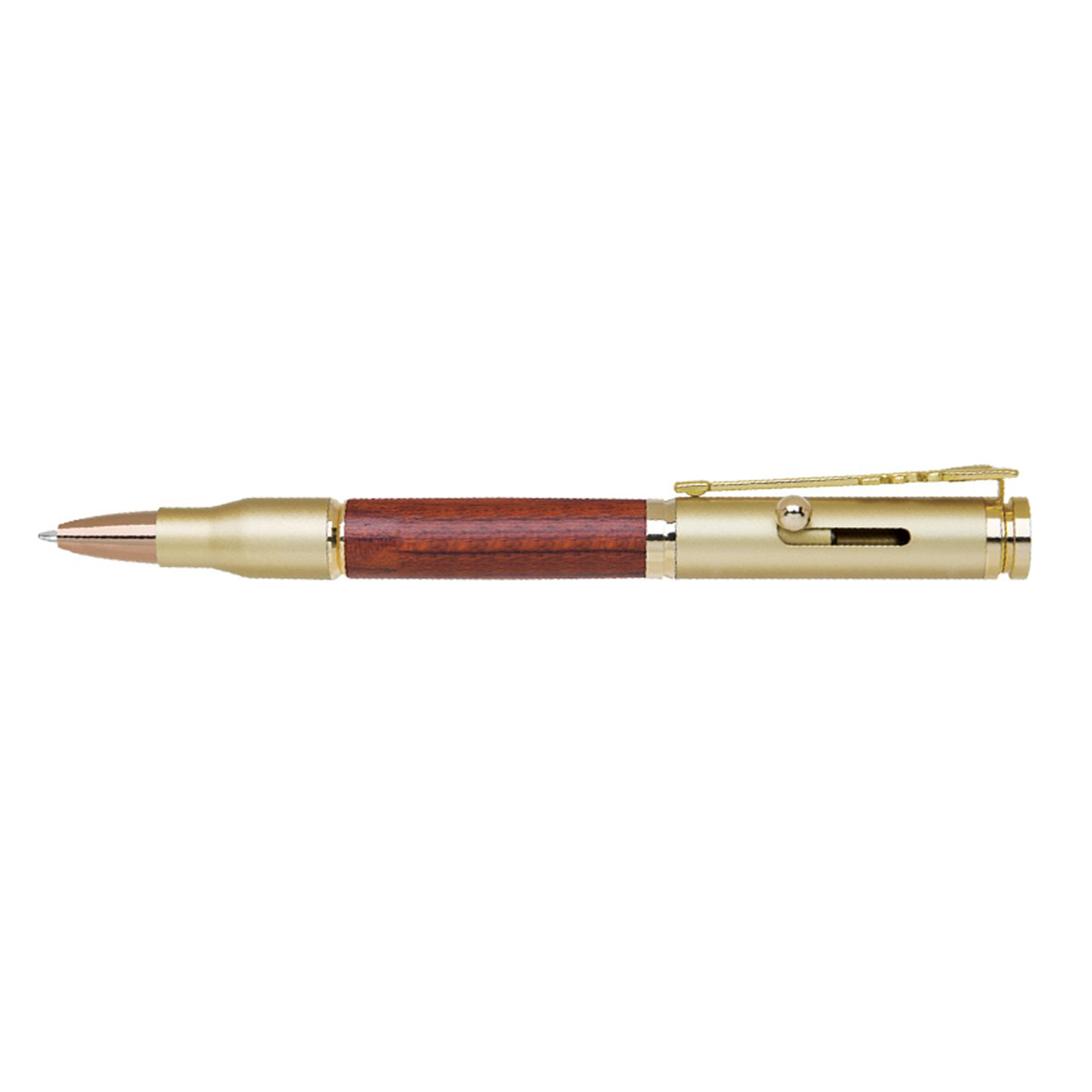 Borgue Bolt Action Wood & Brass Pen 4